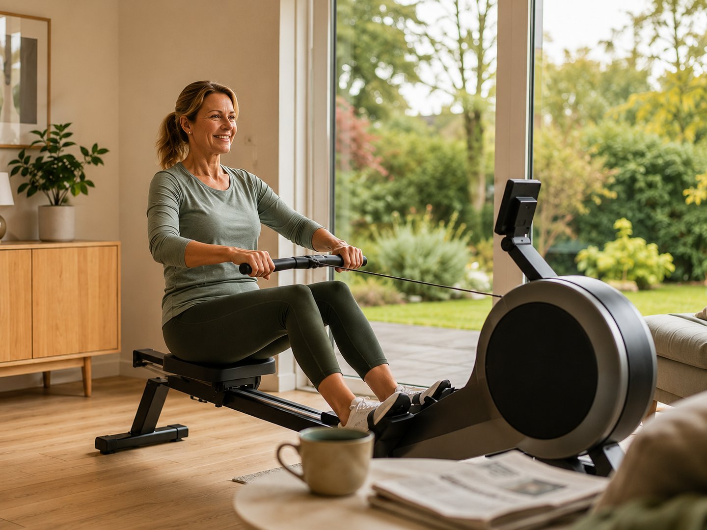 Training zuhause auf einem gemieteten Fitnessgerät